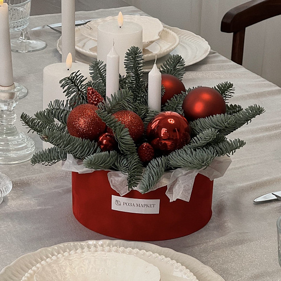 Новогодняя композиция со свечами №5 (M)